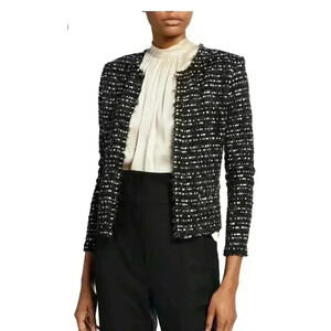 IRO - TWEED JACKET BLACK - SZ 32  Preppy Office Siren Monochrome